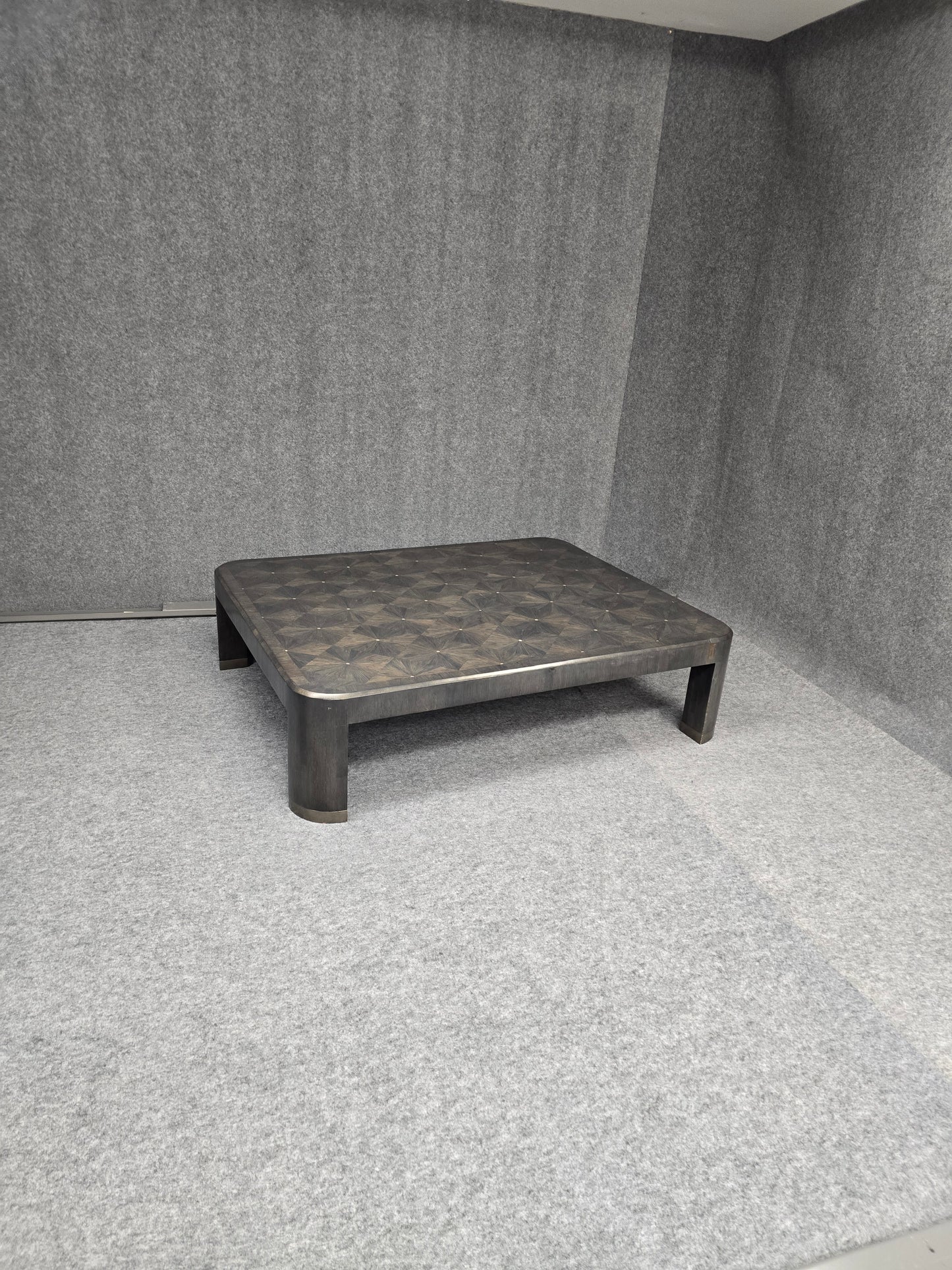 Ron Seff Raffia Wood Marquetry Cocktail Table