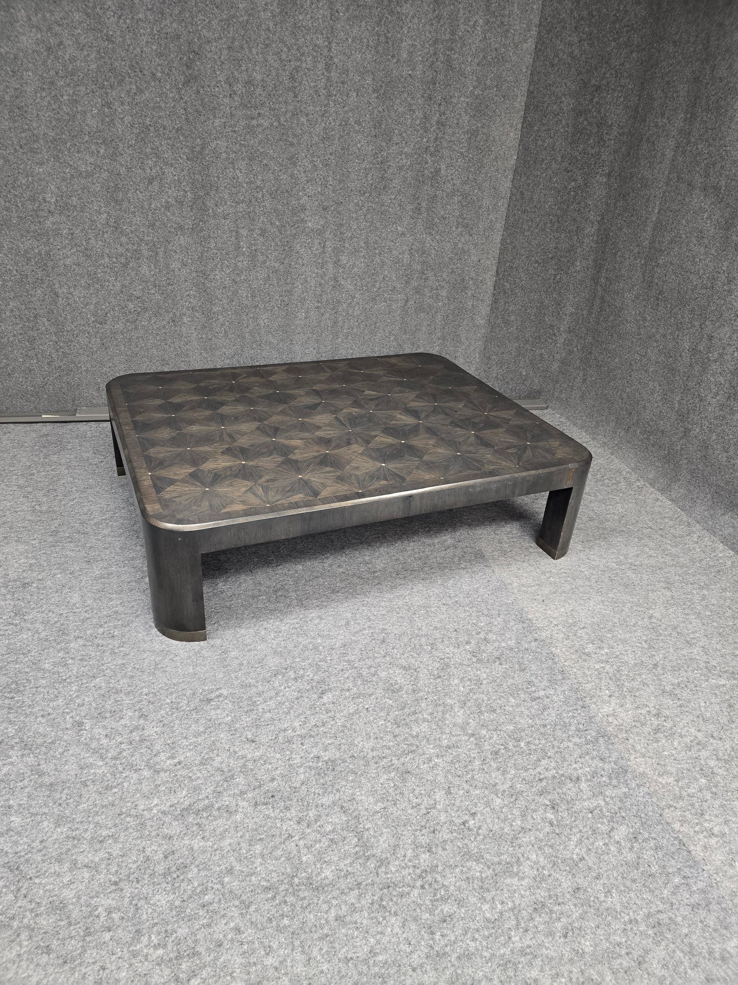 Ron Seff Raffia Wood Marquetry Cocktail Table