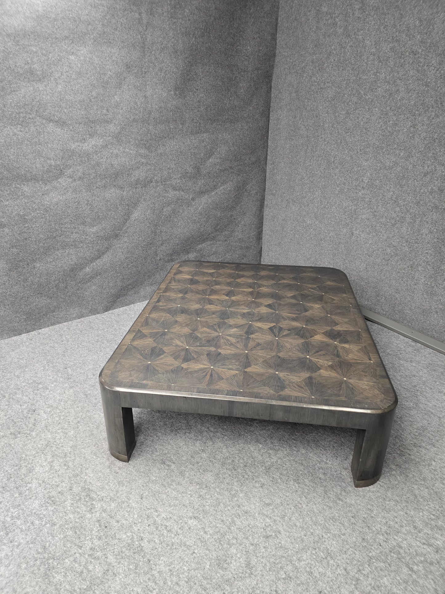 Ron Seff Raffia Wood Marquetry Cocktail Table