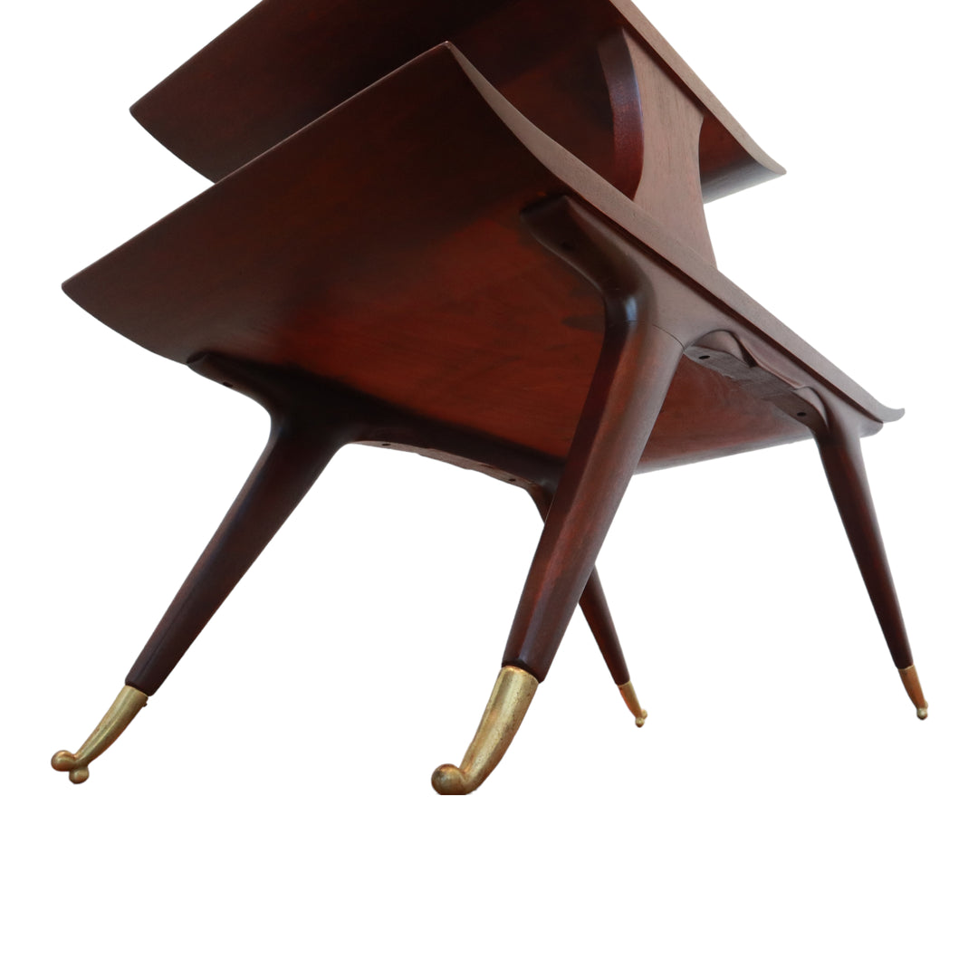 FUR-169 Two Mid-Century Modern 2-Tiered Coffee Tables- in style of William Hinn