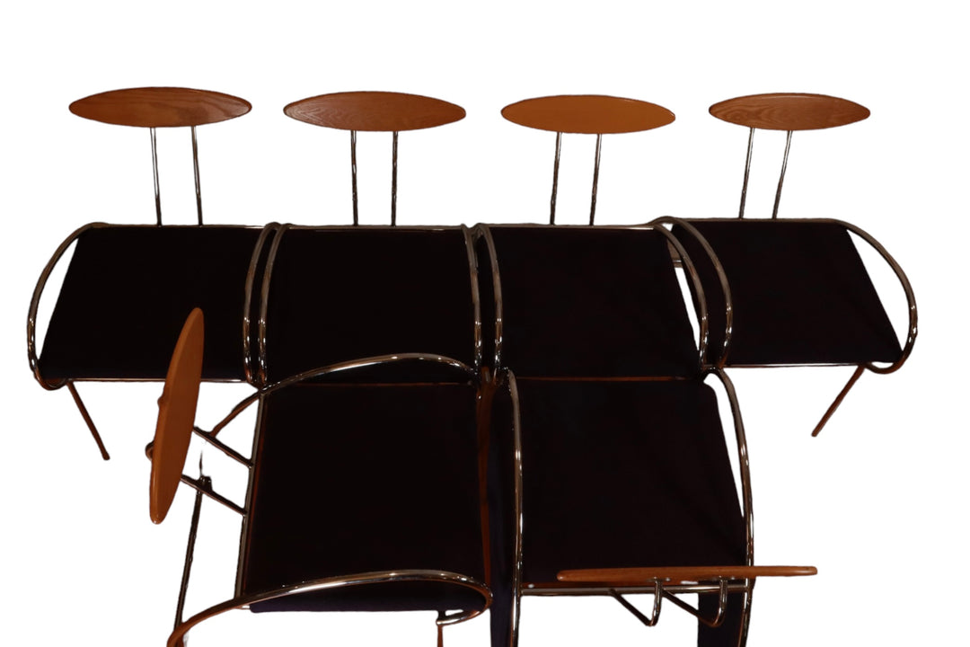 FUR-138 "Velox" Postmodern Massimo Iosa Ghini Moroso Vintage Italian Dining Chairs Set of Six