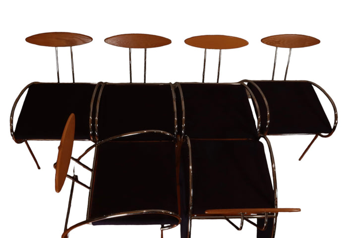 FUR-138 "Velox" Postmodern Massimo Iosa Ghini Moroso Vintage Italian Dining Chairs Set of Six