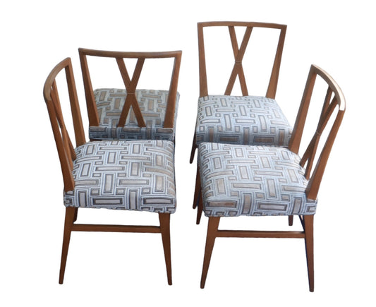 #10  Tommi Parzinger for Charak Modern 1950s  6 Re upholstered dining room chairs.