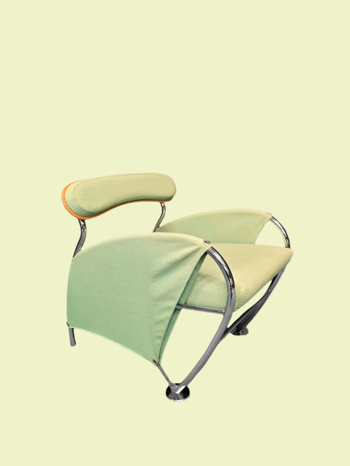 FUR-150 Italian Modern Memphis Style "Uno" Arm Chair By Massimo Iosa Ghini - Green
