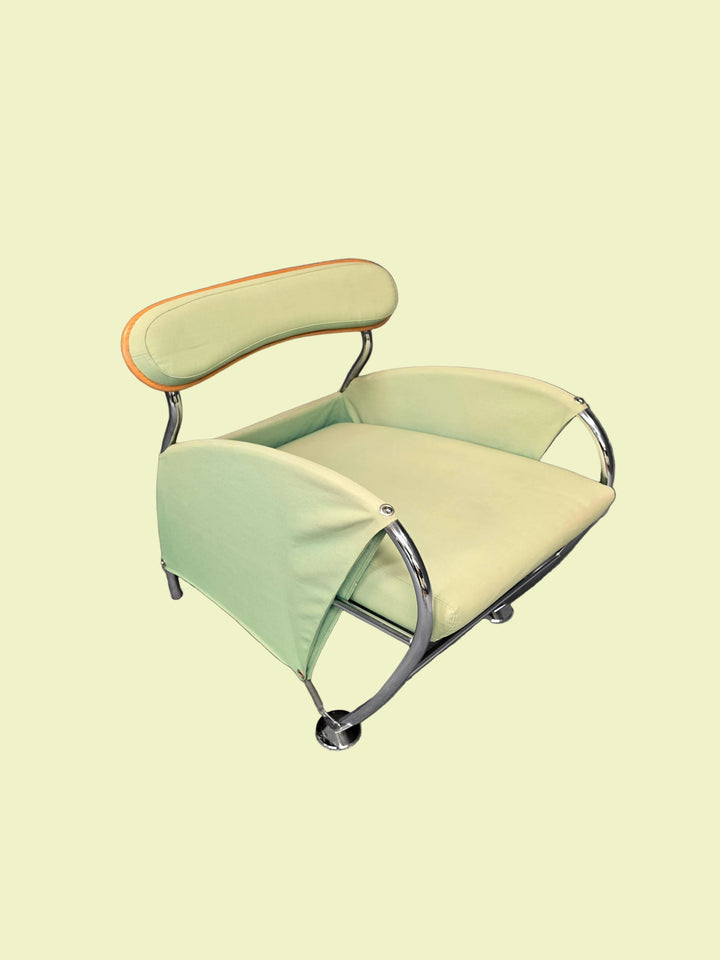 FUR-150 Italian Modern Memphis Style "Uno" Arm Chair By Massimo Iosa Ghini - Green