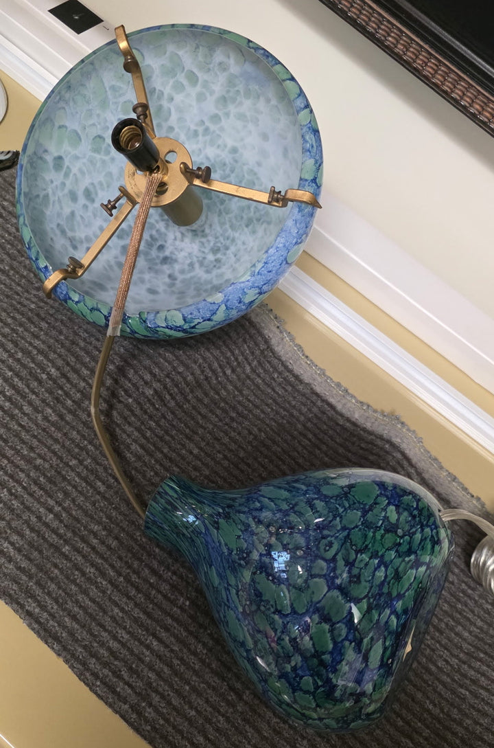 MCM-085 Blue Murano Glass Mushroom Lamp
