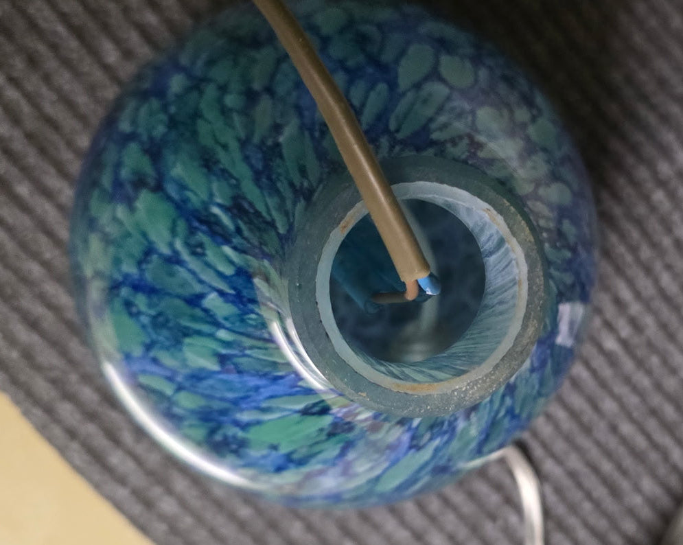 MCM-085 Blue Murano Glass Mushroom Lamp