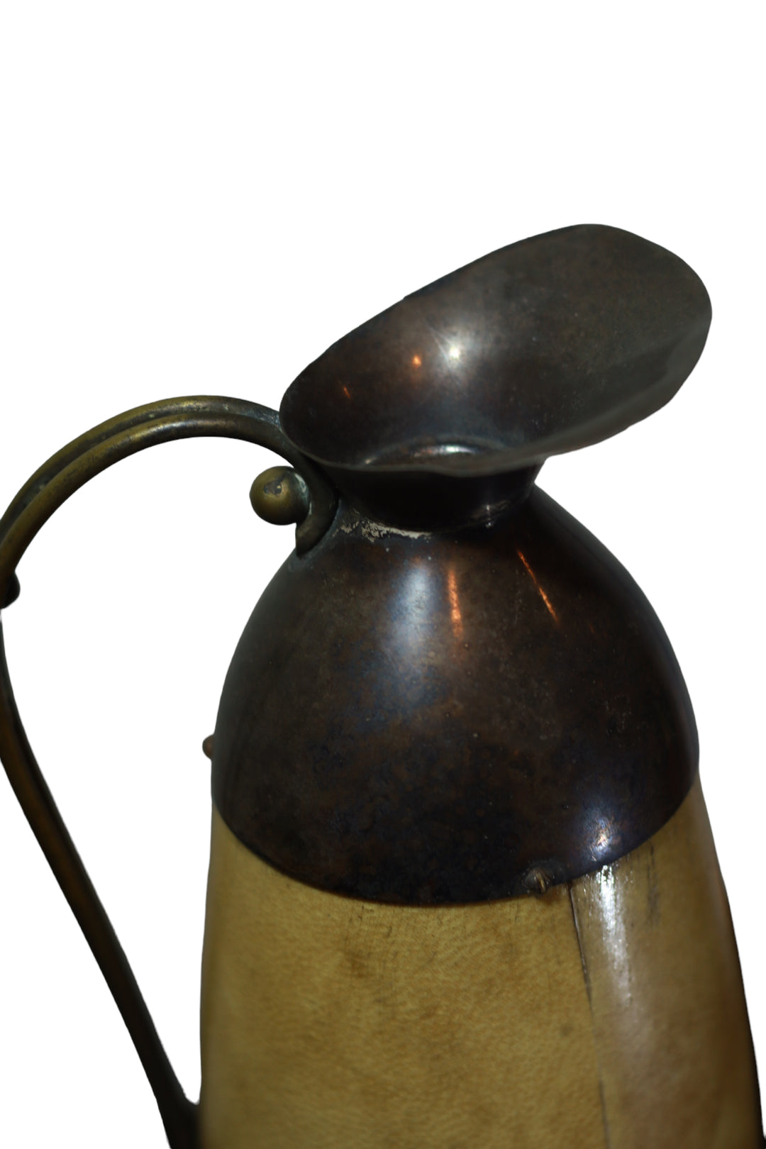 MCM-081 1950s Aldo Tura Goatskin Brass Carafe Thermos Italy