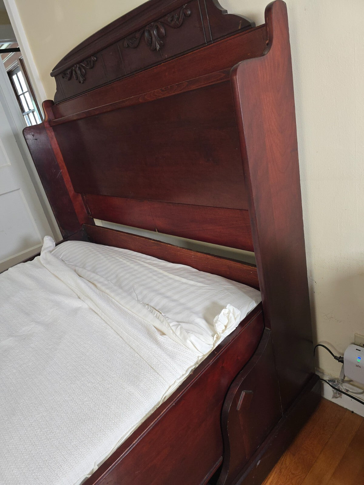 Antique Bed .  Burr Folding Bed, Patented in 1868 by Sanford S. Burr. Full size.