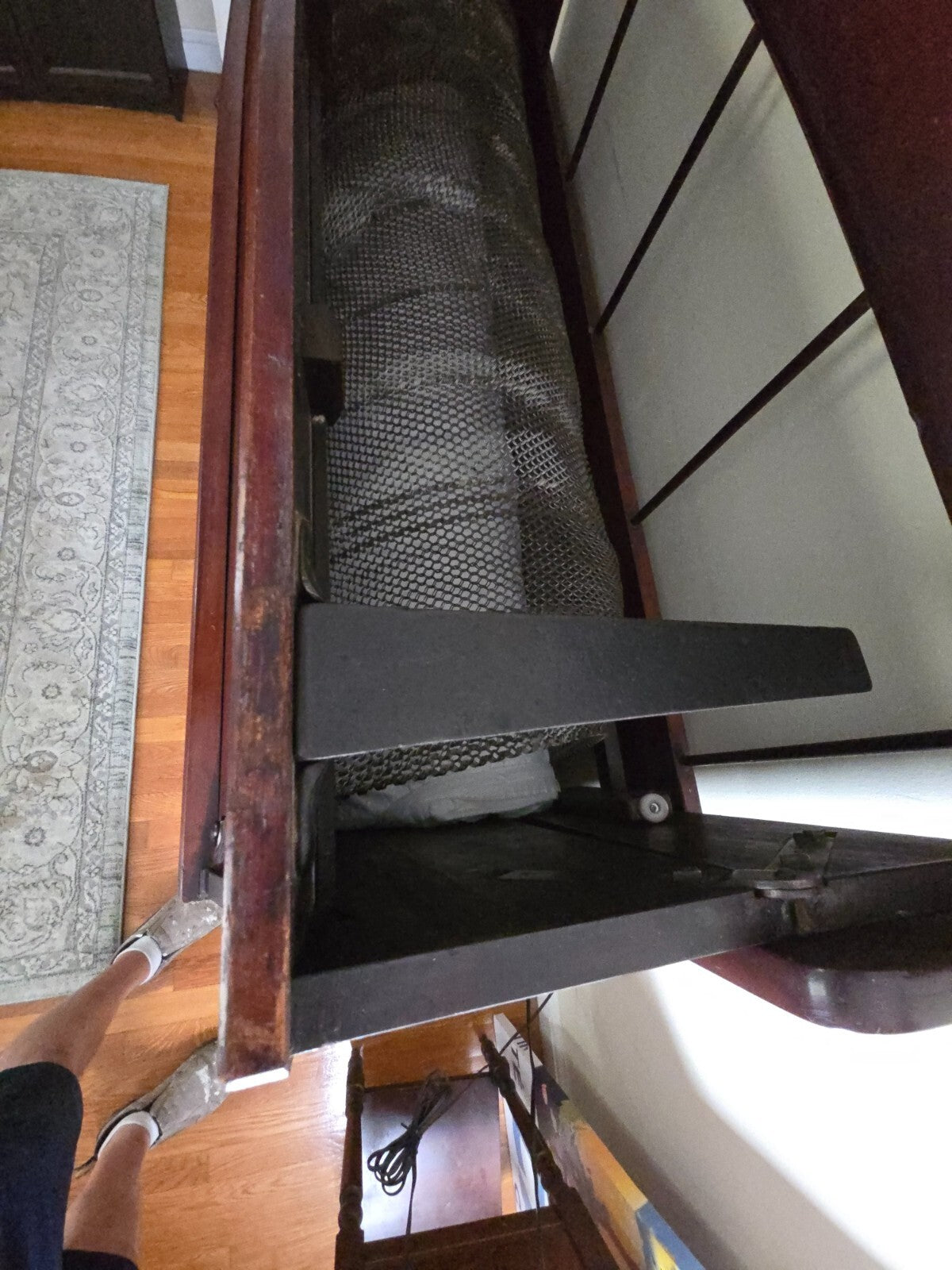 Antique Bed .  Burr Folding Bed, Patented in 1868 by Sanford S. Burr. Full size.