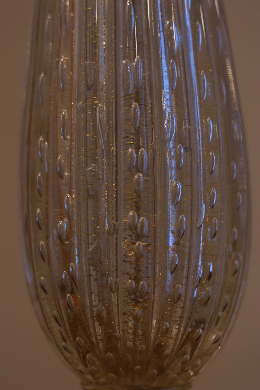 Barovier and Toso Gold Flecked Lamps, sold as a pair.