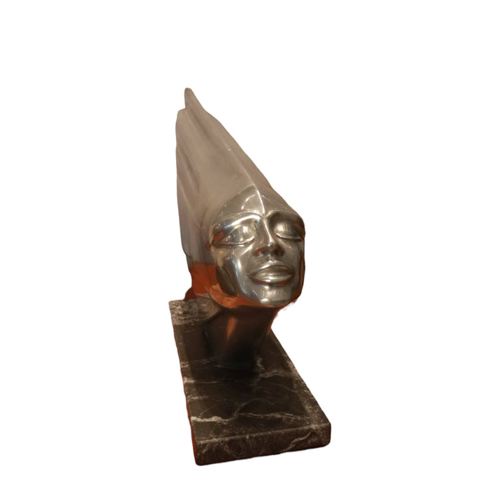 MCM-089 Lee Duran Modern Art Deco Siren Sculpture Chrome Goddess 2