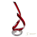 Vik Muniz (attr.) — Signed Lucite / Acrylic Sculpture, Red Internal Color on Clear Ground, 33" H, Circular Base