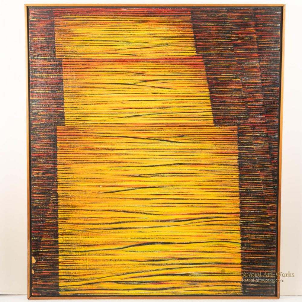 ART-083 Todd Boppel — "Terrace" Original Oil on Board, Signed Verso, 42 × 36 in.