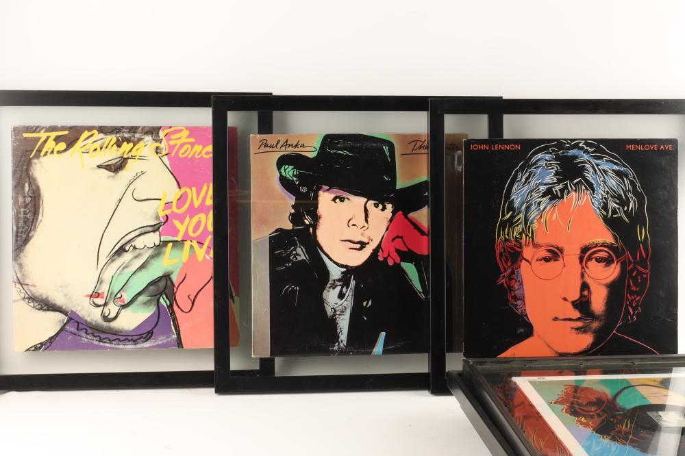 ART-148 Andy Warhol — Framed Album Cover Collection with Catalogue Raisonné (Set of 6)
