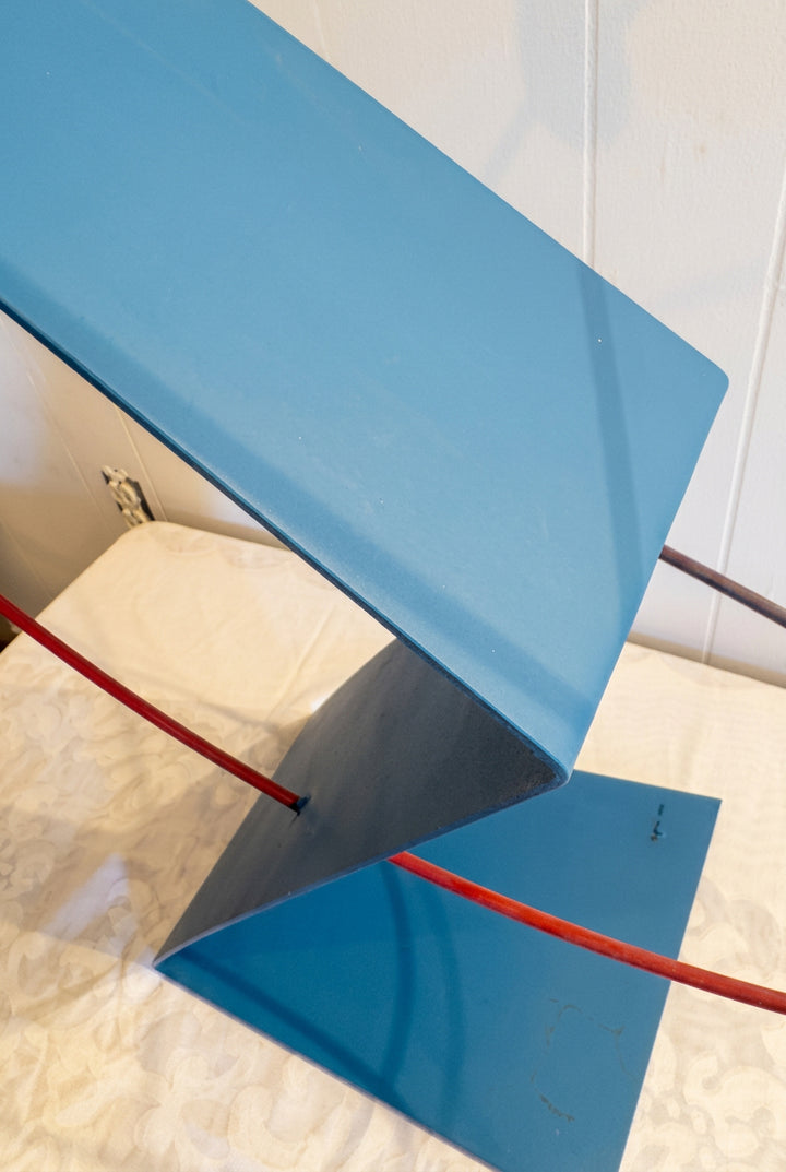ART-156 Curtis Jeré — Rare Postmodern Memphis-Era Orbit Sculpture, Painted Steel, Signed &amp; Dated 1988, 37" H
