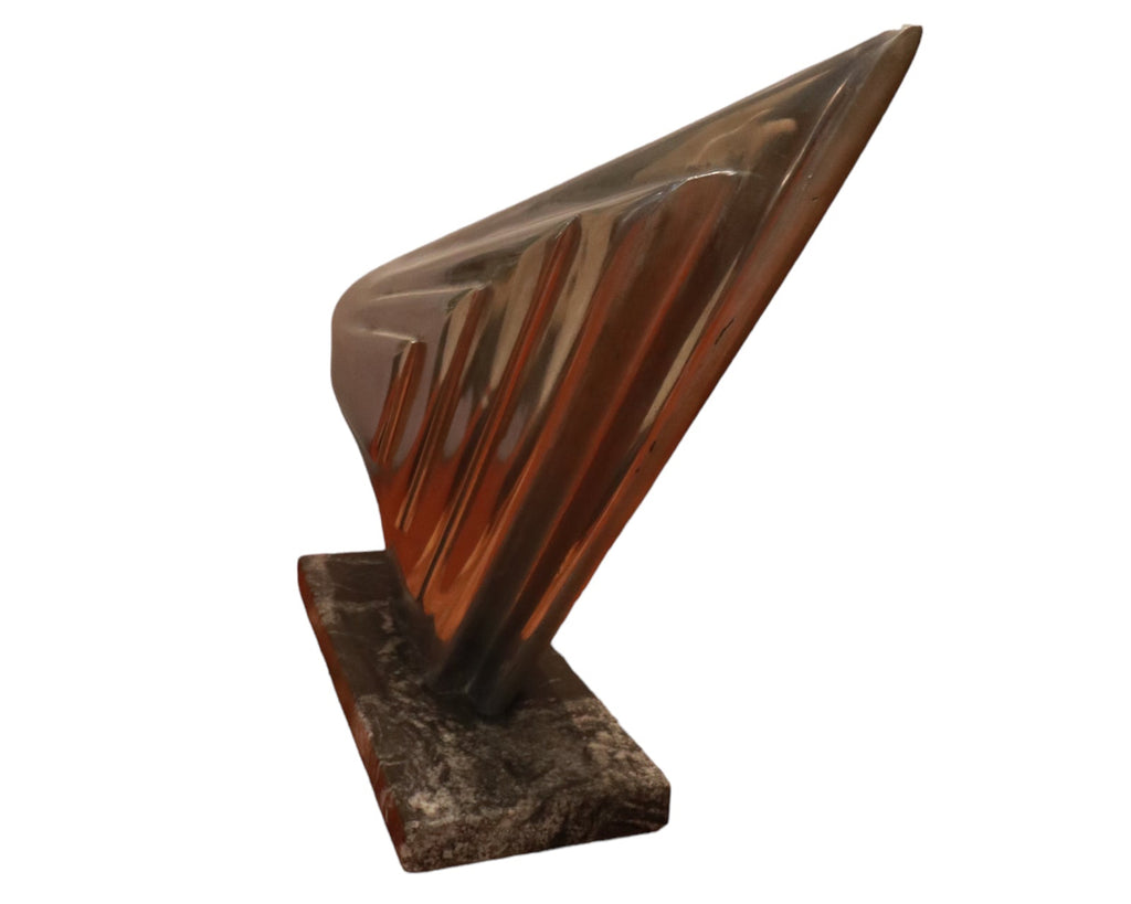 Lee Duran Modern Art Deco Siren Sculpture Chrome Goddess 2