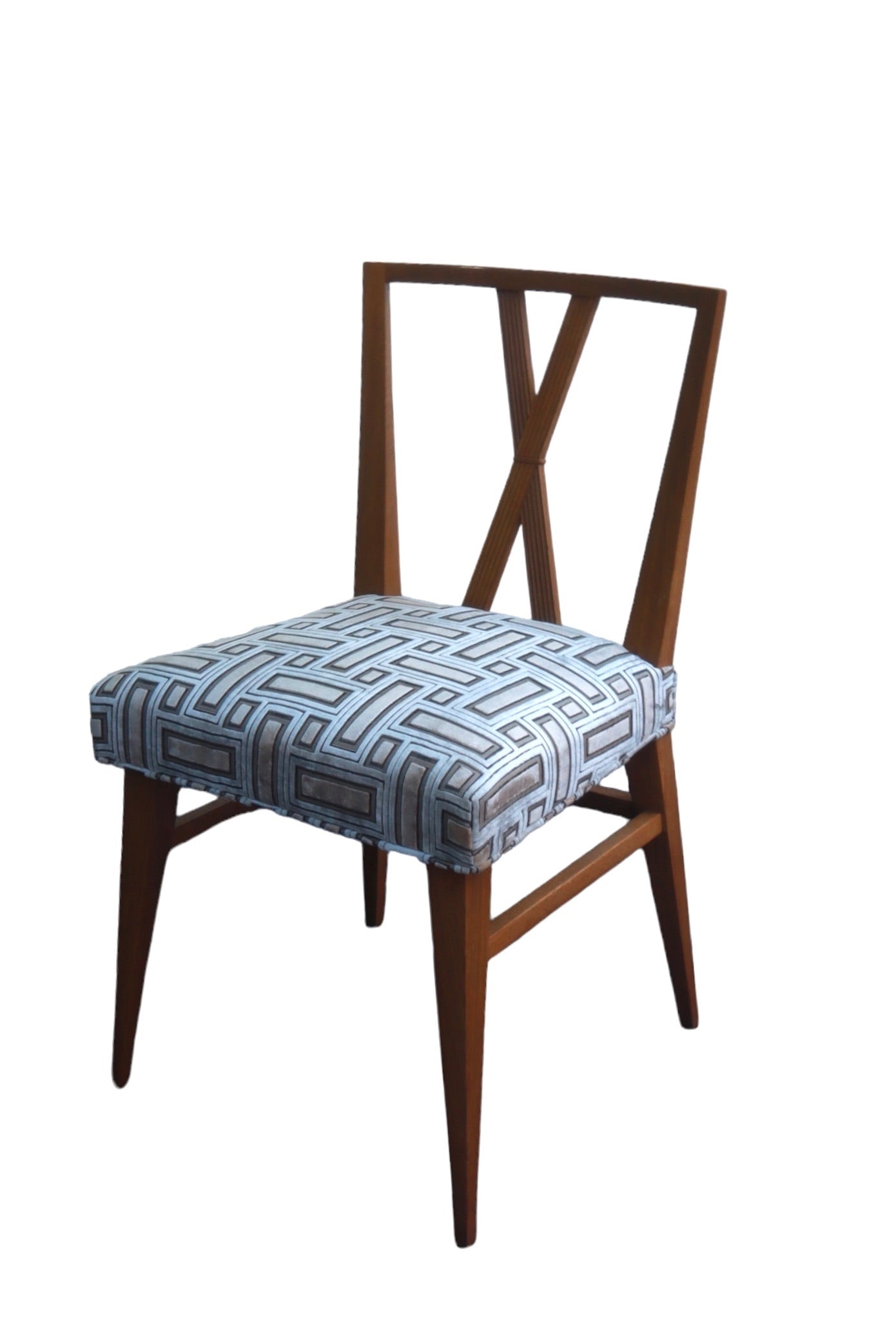 #10  Tommi Parzinger for Charak Modern 1950s  6 Re upholstered dining room chairs.