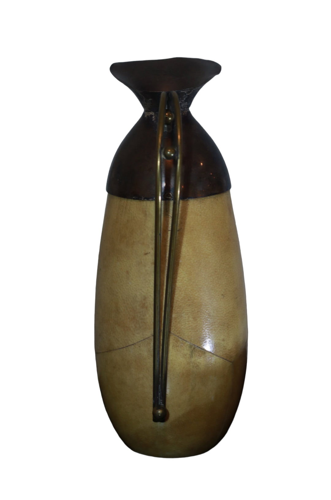 MCM-081 1950s Aldo Tura Goatskin Brass Carafe Thermos Italy