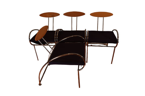 "Velox" Postmodern Massimo Iosa Ghini Moroso Vintage Italian Dining Chairs Set of Six