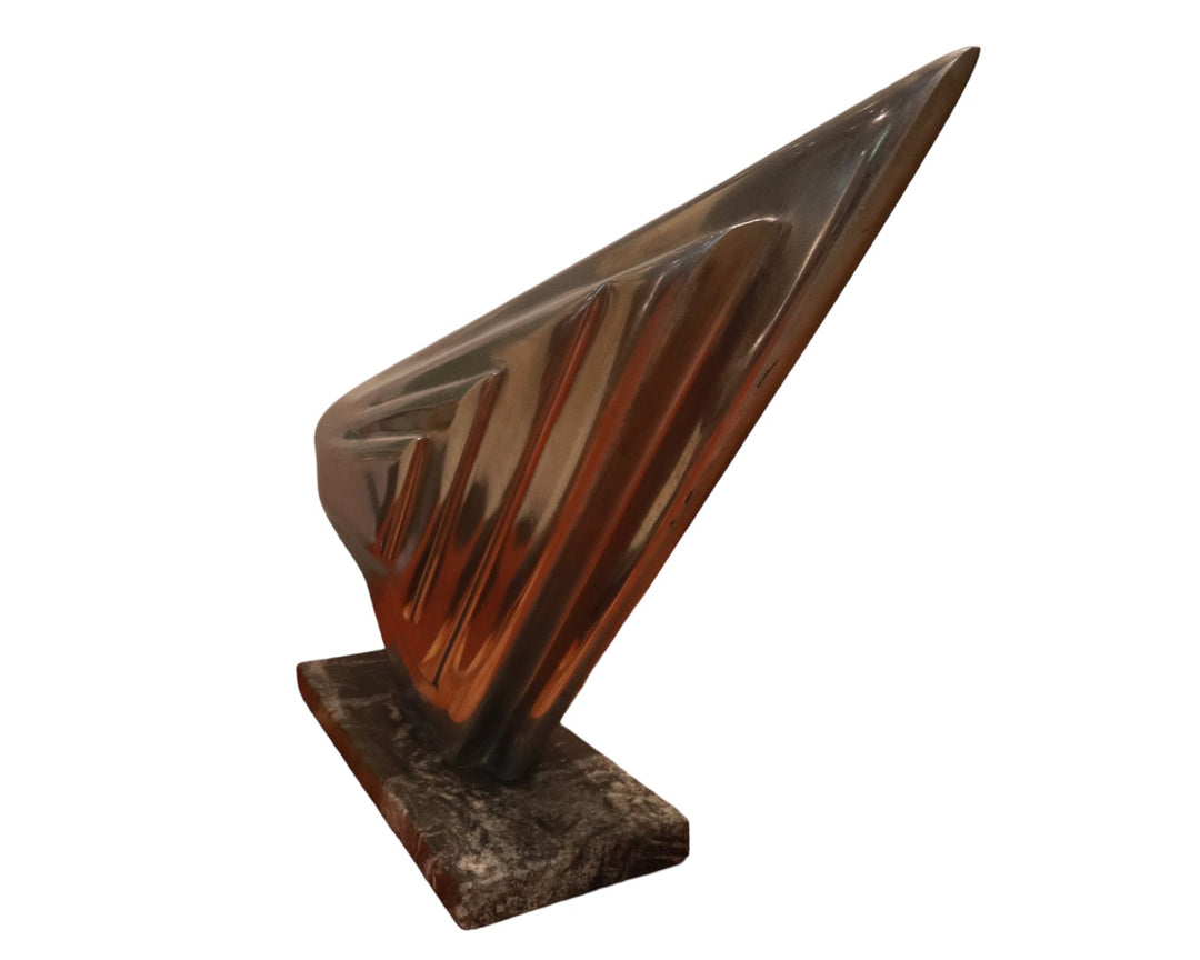 MCM-089 Lee Duran Modern Art Deco Siren Sculpture Chrome Goddess 2