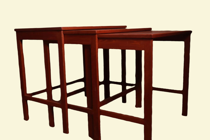 FUR-155 Mid Century Modern Teak Nesting Tables by France &amp; Sons.