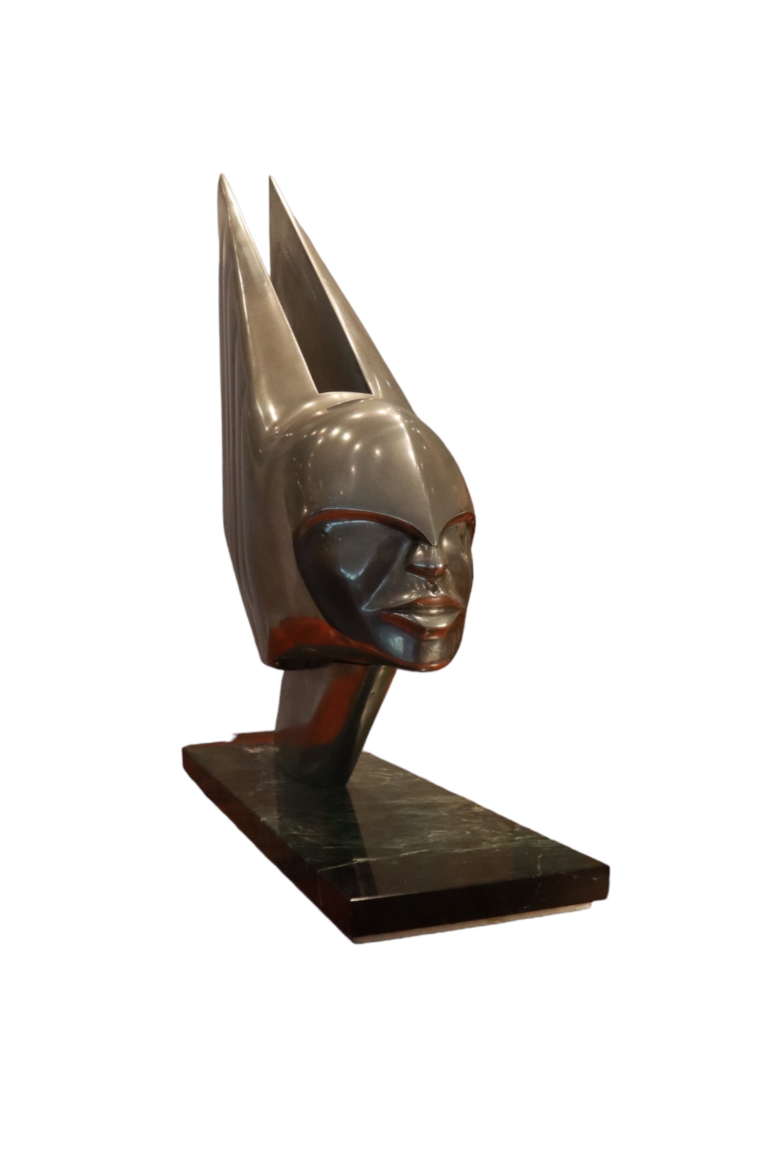 Rare Lee Duran Modern Art Deco Chrome Goddess Mermaid Sculpture