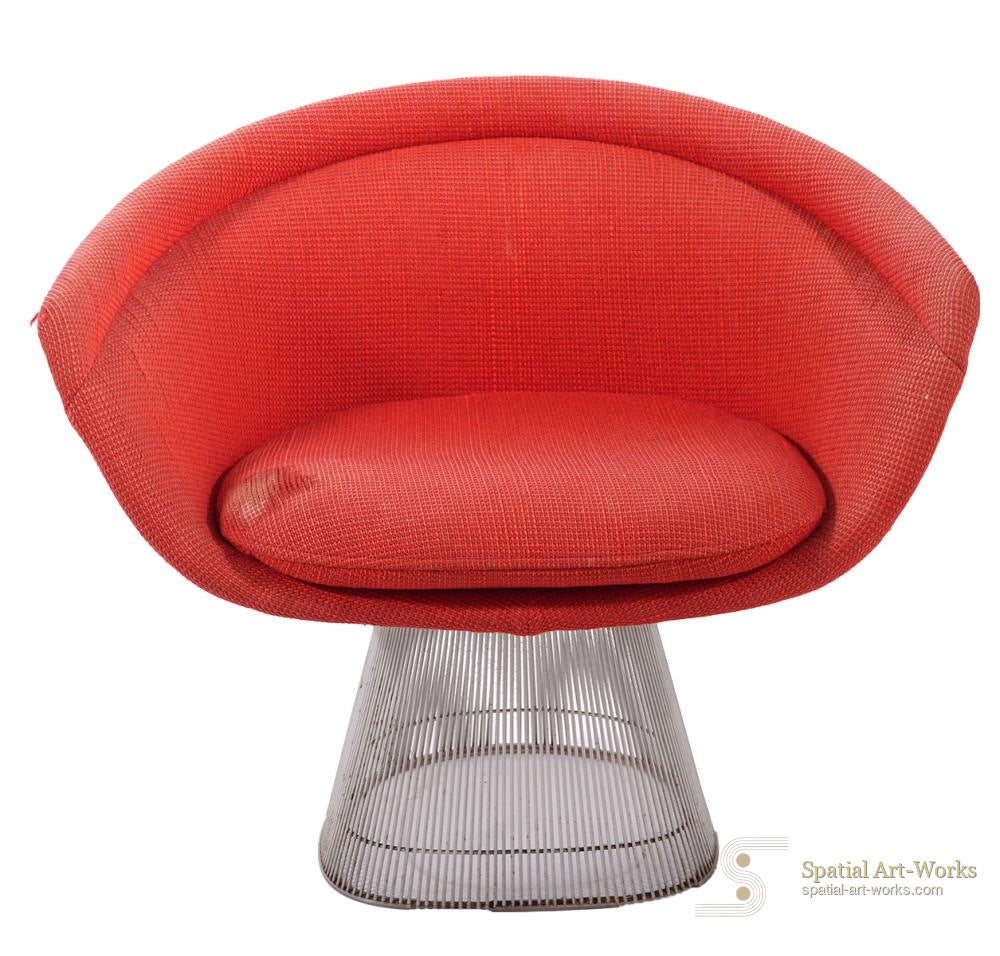 FUR-037 — Warren Platner for Knoll — Original Lounge Chair c.1966, Cato Fabric & Molded Latex Foam, Restoration Project