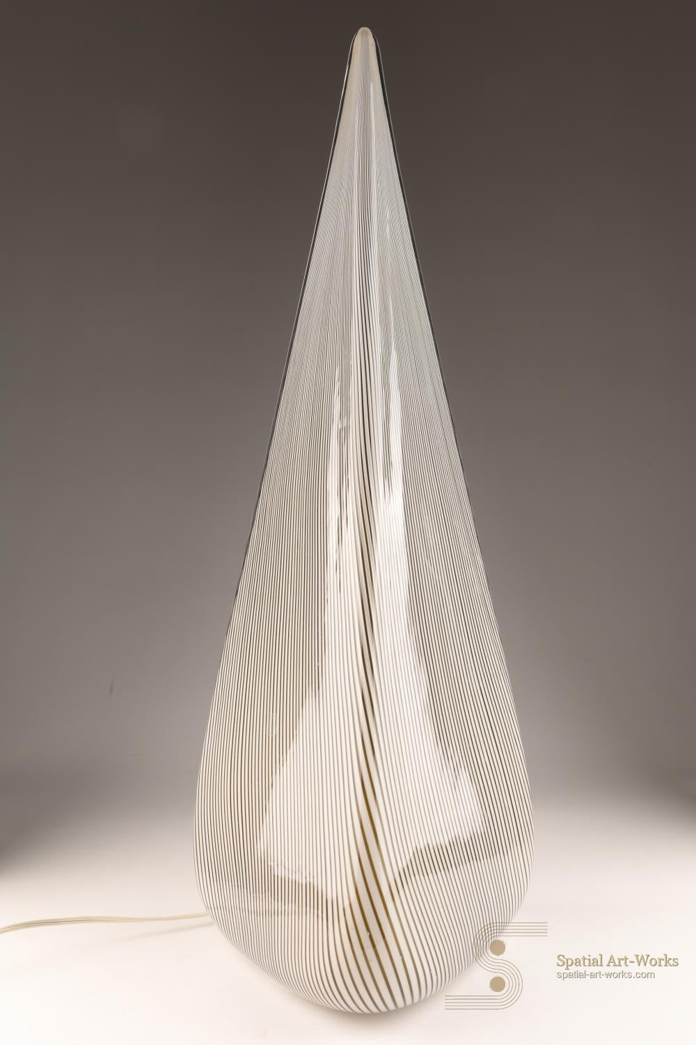 Lino Tagliapietra — Murano Glass Pyramid Table Lamp, Candy Stripe, Vetri Murano / Effetre International, c.1970s–80s