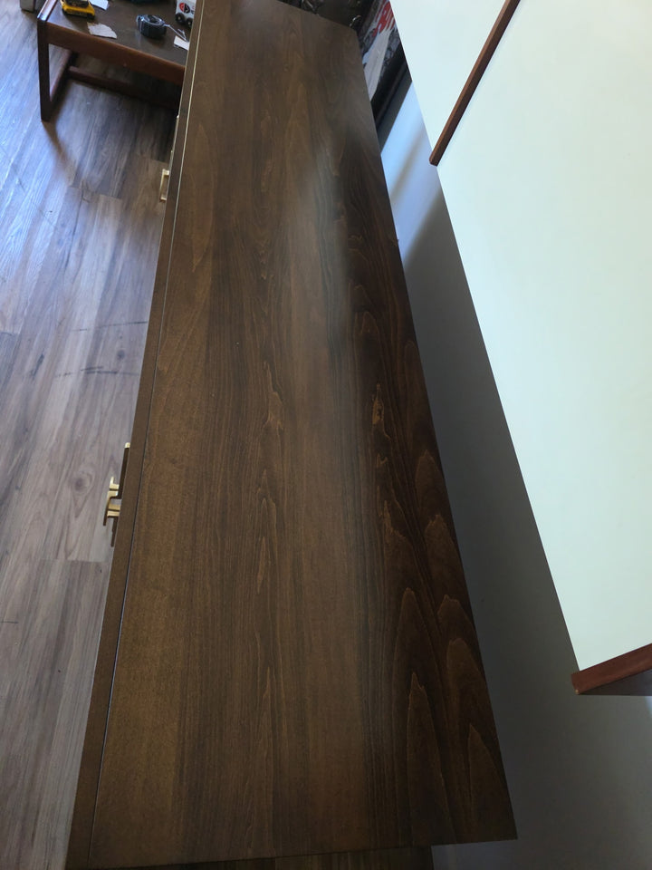 FUR-187 Bookmatched African Padauk Credenza — Amish Handcrafted