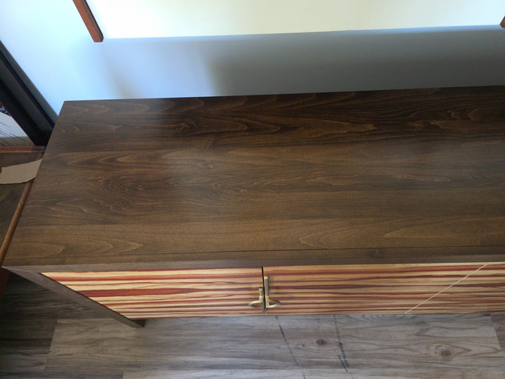 FUR-187 Bookmatched African Padauk Credenza — Amish Handcrafted