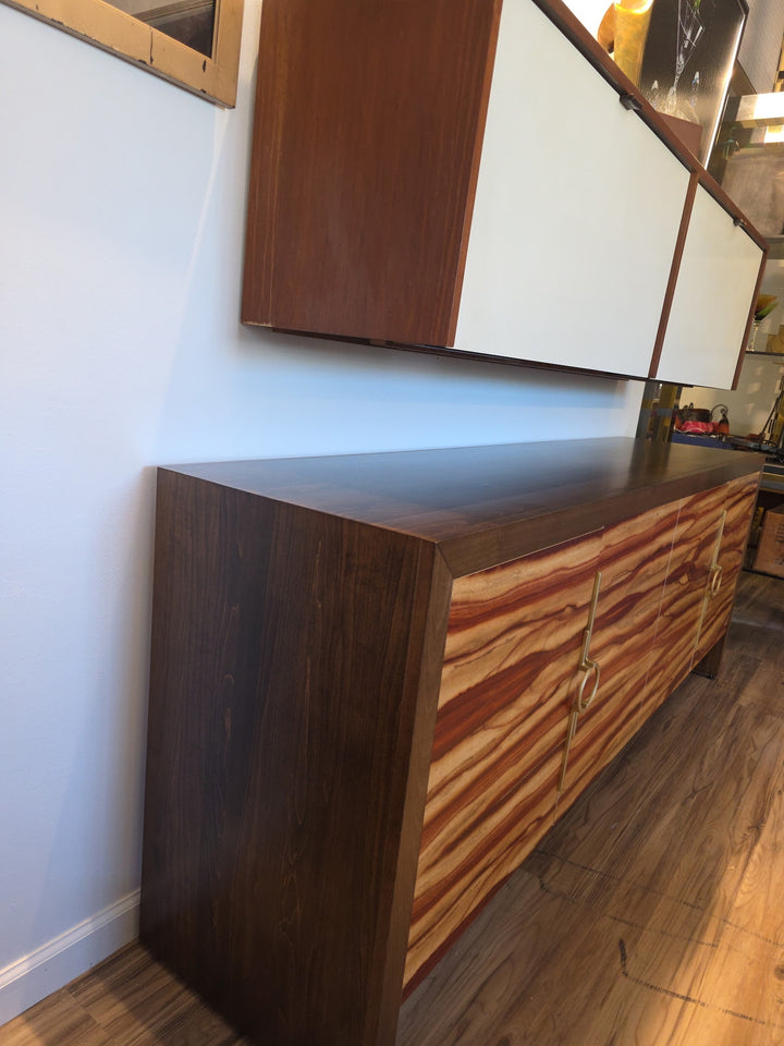 FUR-187 Bookmatched African Padauk Credenza — Amish Handcrafted