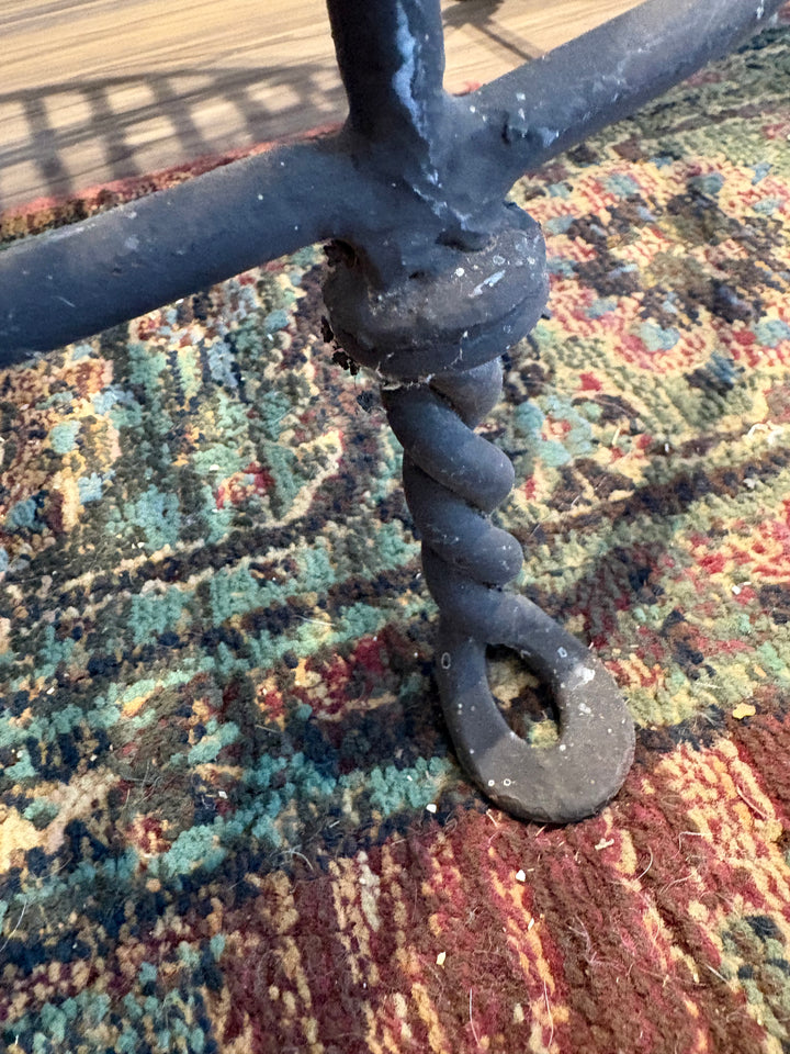 FUR-191 French Wrought Iron Tête-à-Tête Garden Bench, Early 20th Century