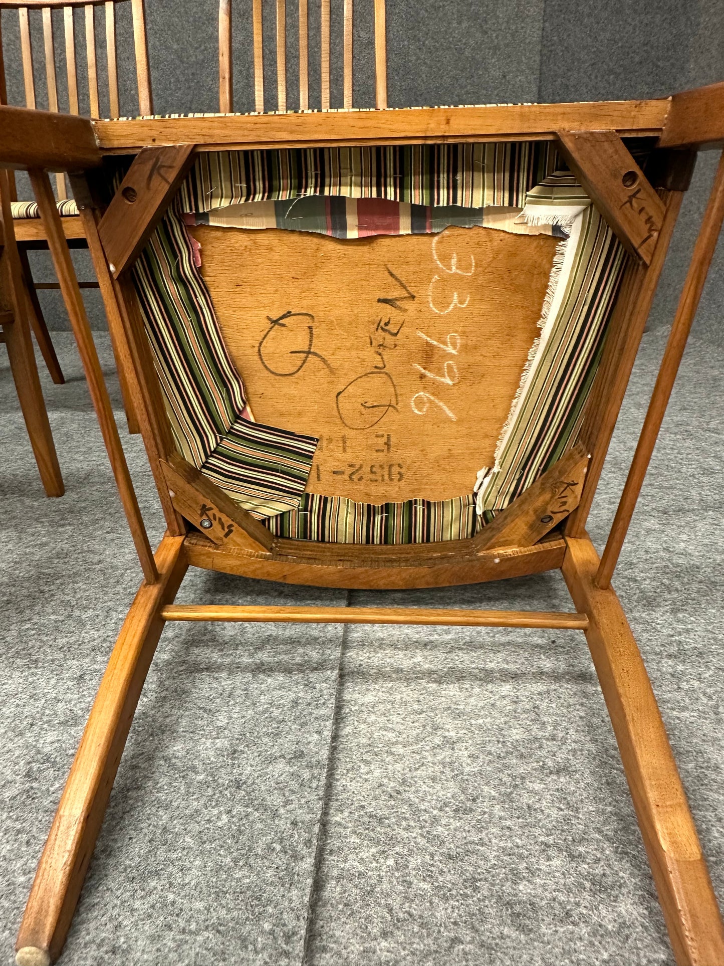 Six Mid-Century Walnut Dining Chairs