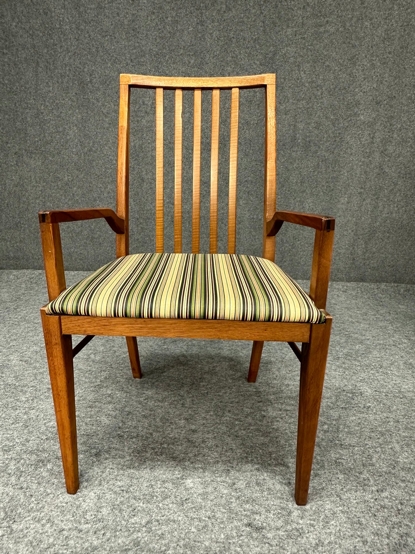 Six Mid-Century Walnut Dining Chairs