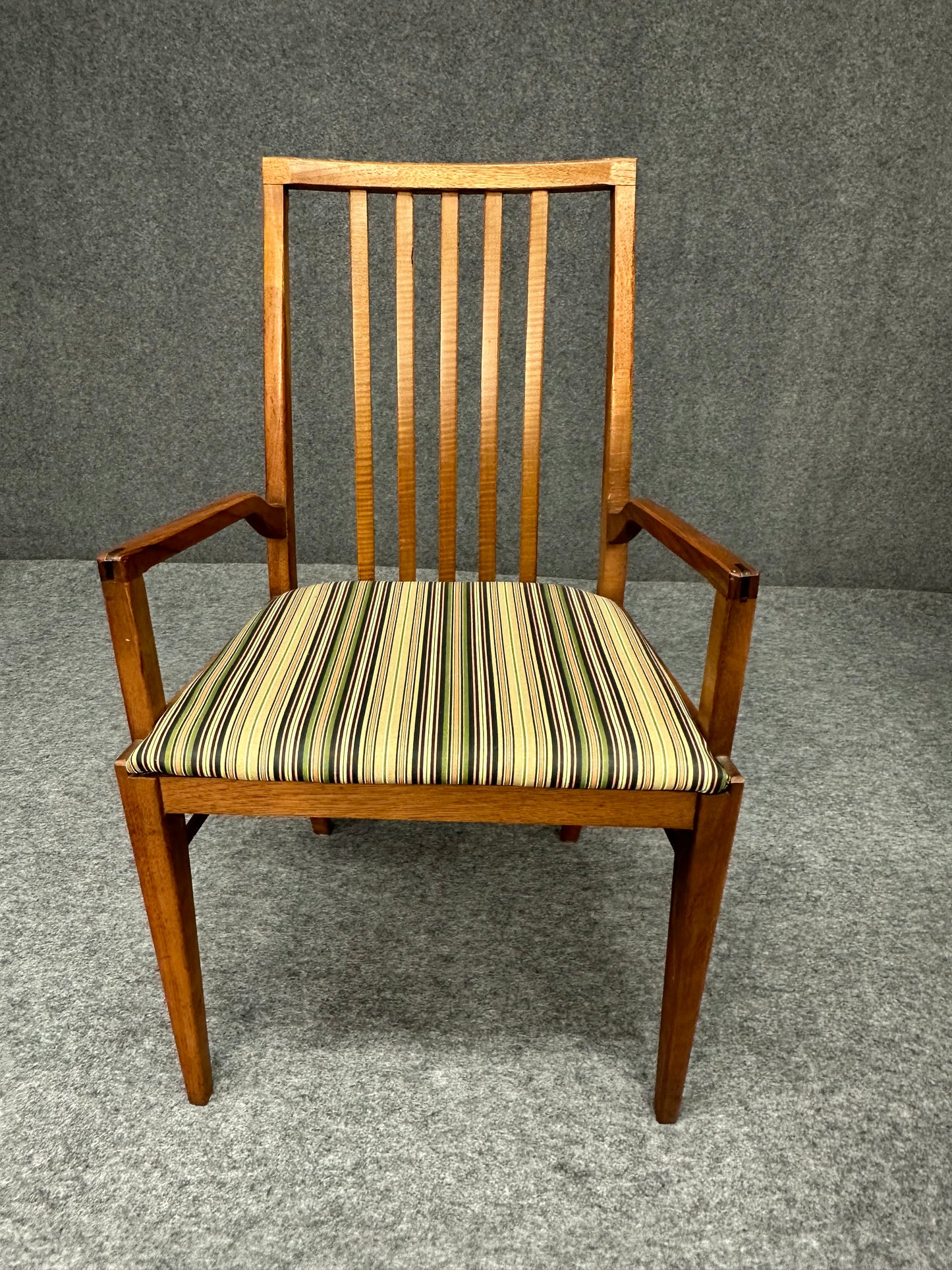 Six Mid-Century Walnut Dining Chairs