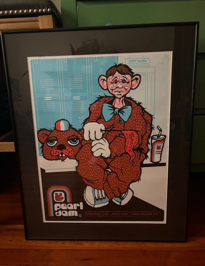 ART-127 Pearl Jam — 2003 Official Concert Poster by Ames Bros | Philadelphia, Pittsburgh, State College | Framed