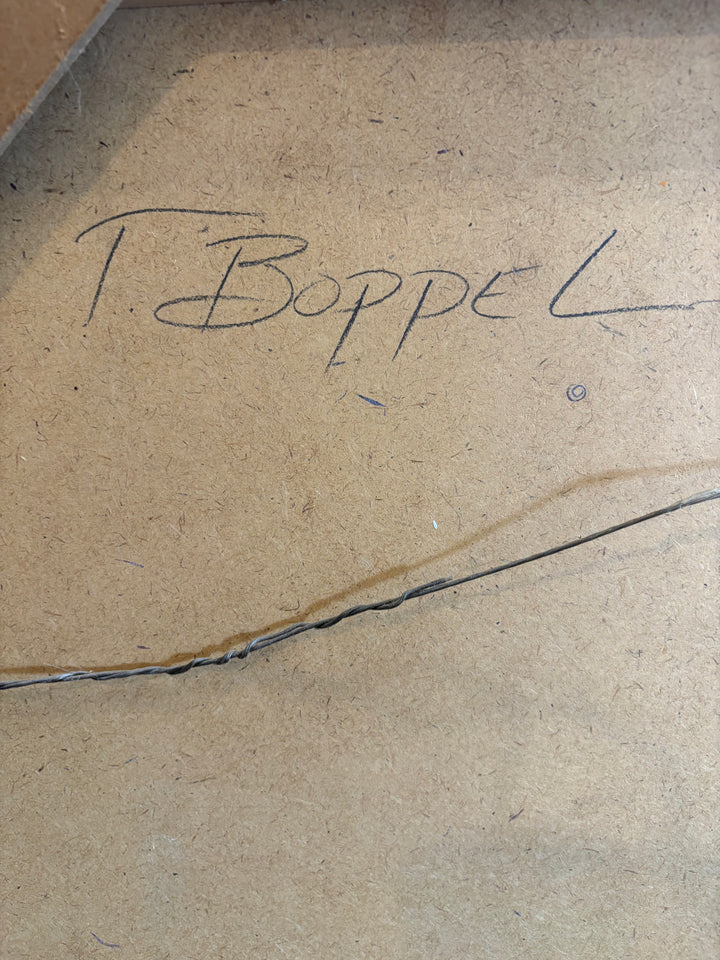 ART-083 Todd Boppel — "Terrace" Original Oil on Board, Signed Verso, 42 × 36 in.