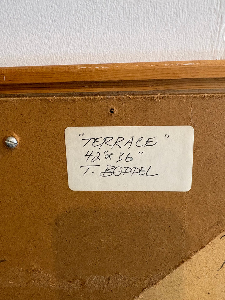 ART-083 Todd Boppel — "Terrace" Original Oil on Board, Signed Verso, 42 × 36 in.