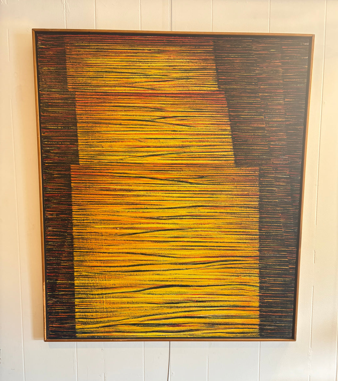 ART-083 Todd Boppel — "Terrace" Original Oil on Board, Signed Verso, 42 × 36 in.