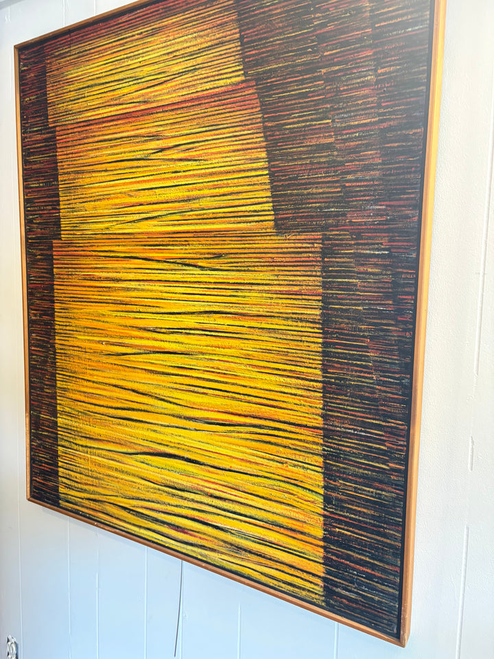 ART-083 Todd Boppel — "Terrace" Original Oil on Board, Signed Verso, 42 × 36 in.