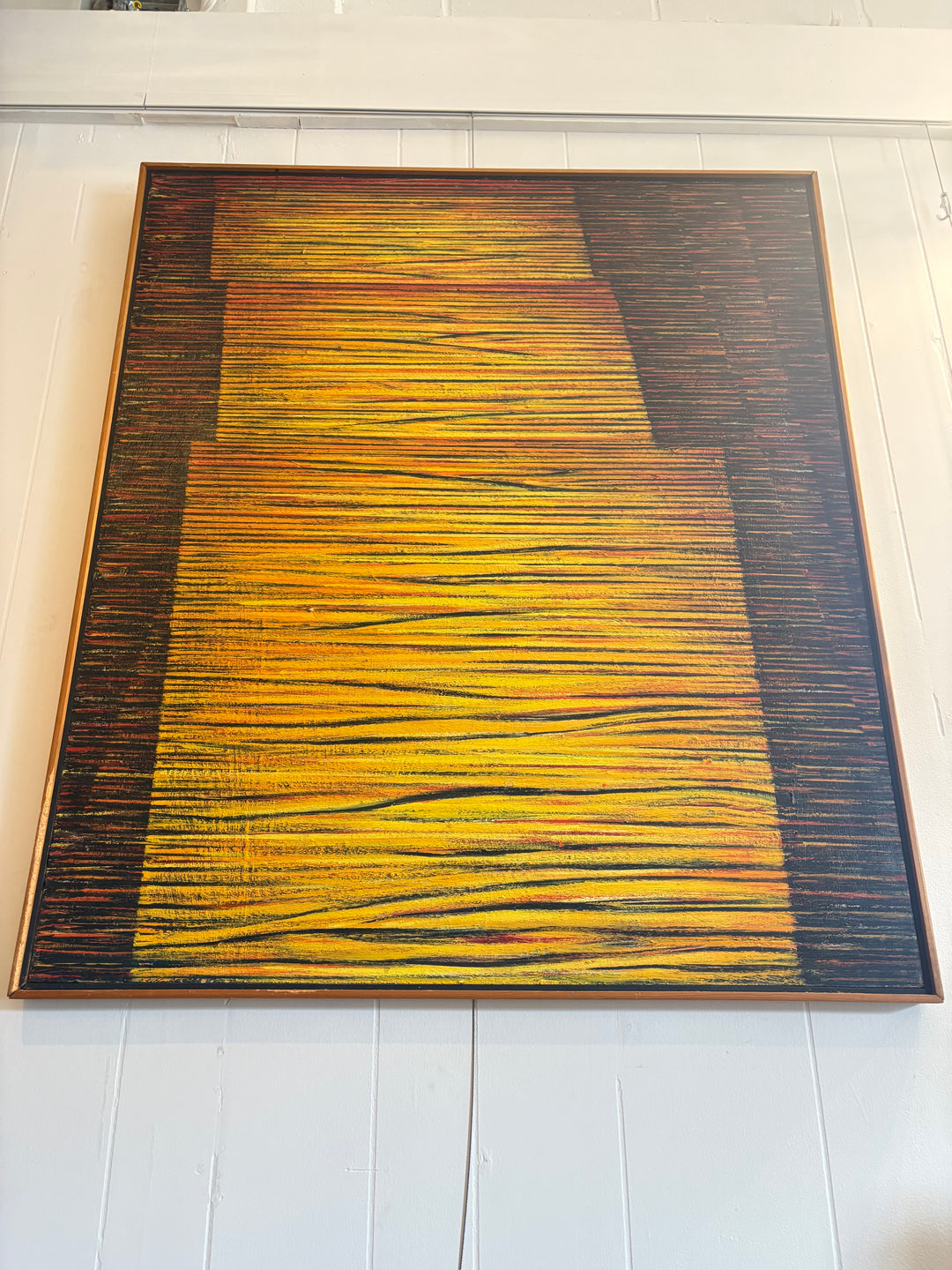 ART-083 Todd Boppel — "Terrace" Original Oil on Board, Signed Verso, 42 × 36 in.