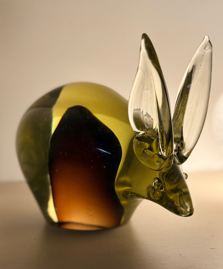 MCM-021 Antonio Da Ros (Attributed) — Murano Blown Glass Rabbit, Cenedese, Unsigned, Italian Art Glass, c.1960s–70s