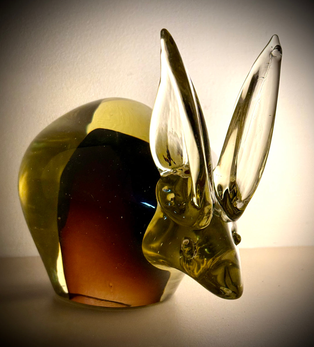 MCM-021 Antonio Da Ros (Attributed) — Murano Blown Glass Rabbit, Cenedese, Unsigned, Italian Art Glass, c.1960s–70s
