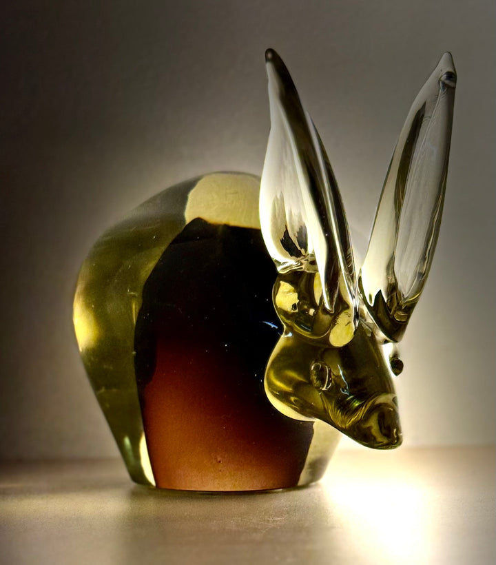 MCM-021 Antonio Da Ros (Attributed) — Murano Blown Glass Rabbit, Cenedese, Unsigned, Italian Art Glass, c.1960s–70s