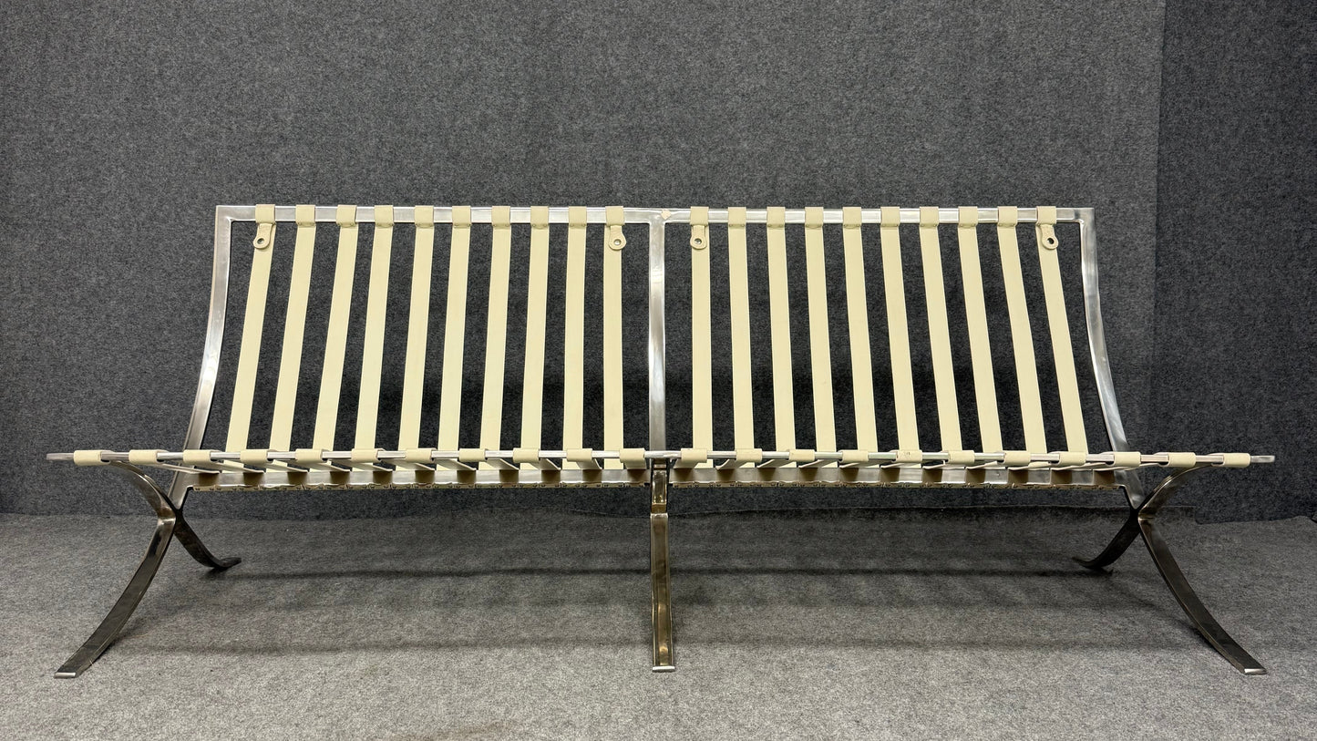 Barcelona Style Loveseat– Mies van der Rohe Style