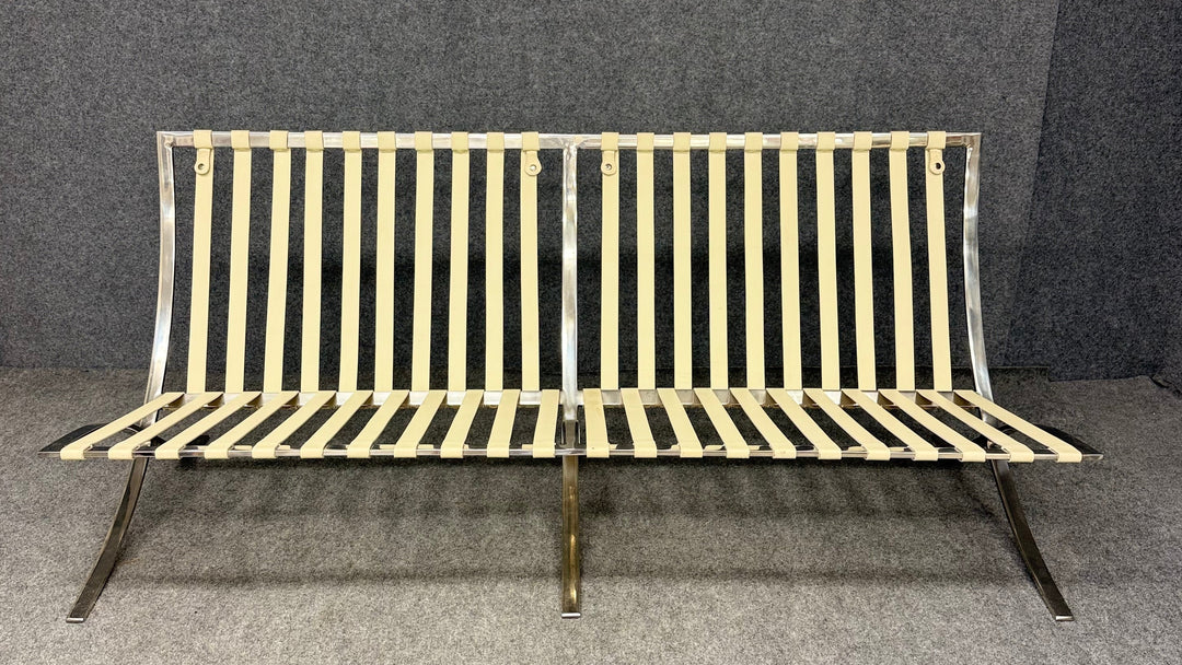 FUR-142 Barcelona Style Loveseat– Mies van der Rohe Style