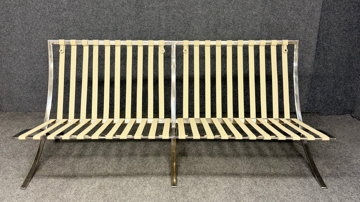 Barcelona Style Loveseat– Mies van der Rohe Style