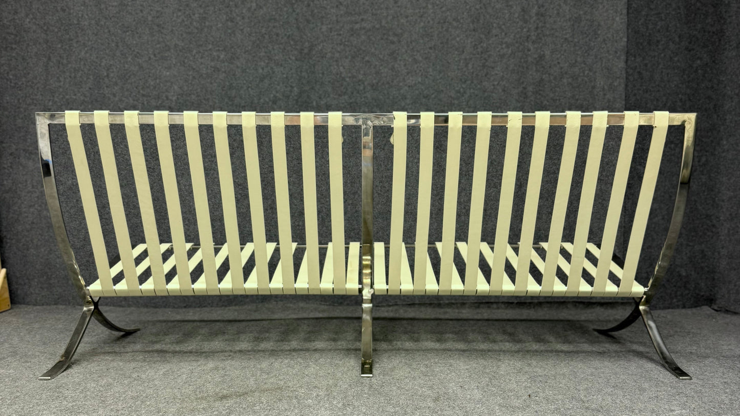 Barcelona Style Loveseat– Mies van der Rohe Style