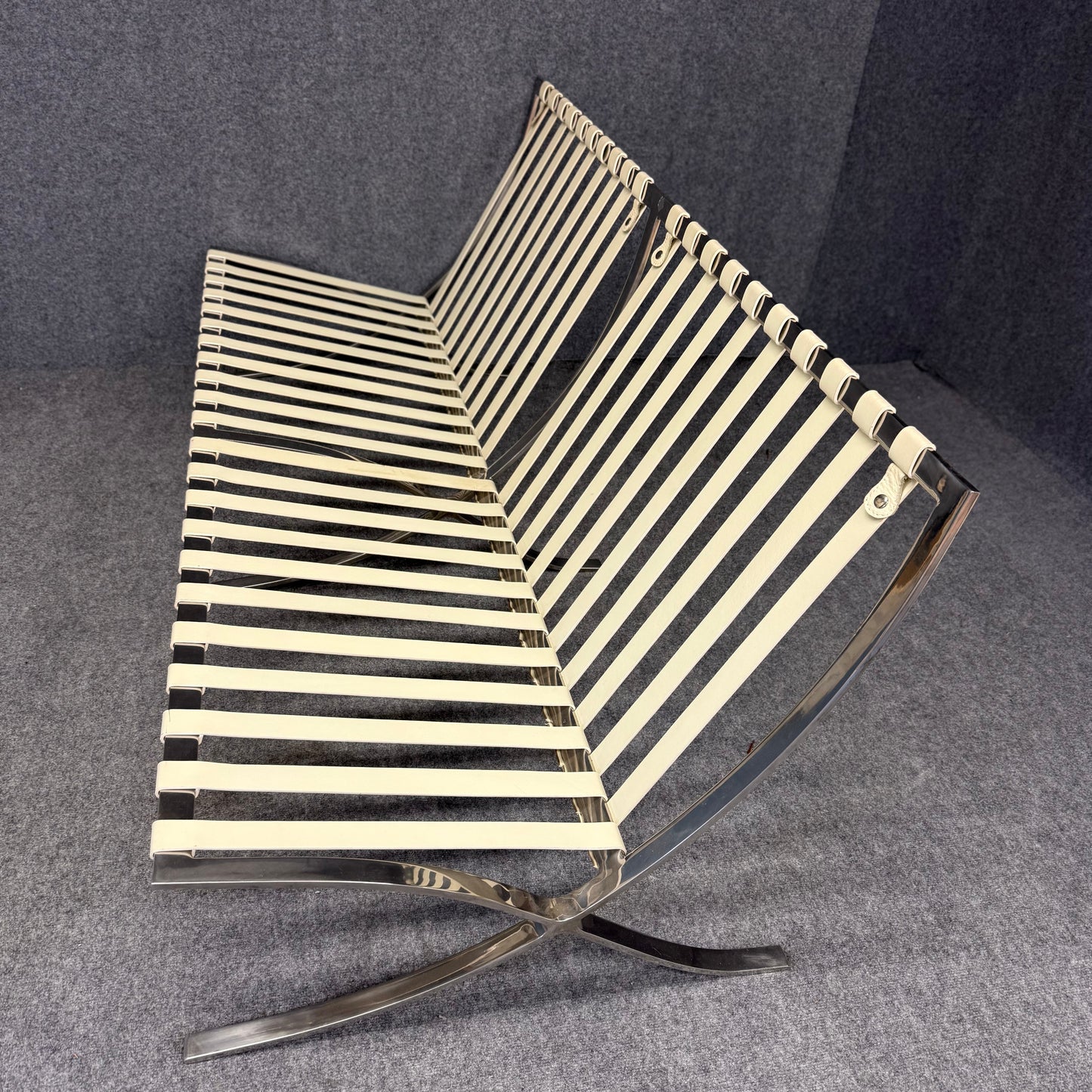 Barcelona Style Loveseat– Mies van der Rohe Style